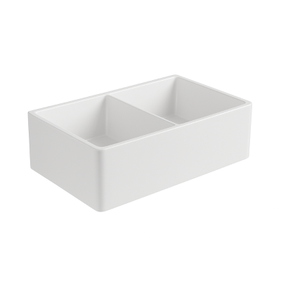BACHA DE COCINA CERAMICA BLANCA 84X46X255MN